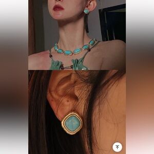 🆕 Elegant Turquoise and Gold Necklace